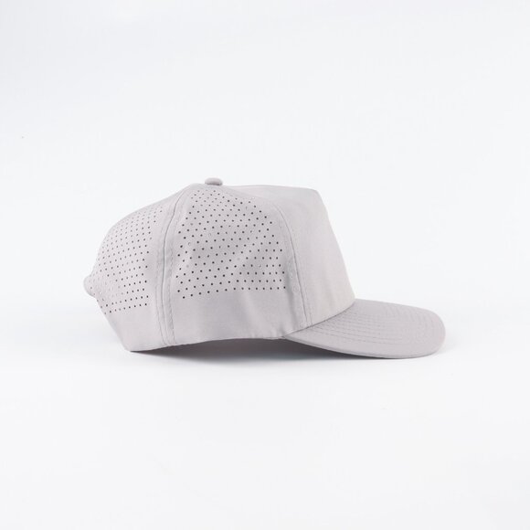 Blank 5 Panel Performance Soft Structured Hats- 12 pack in Color Light Gray - Picture 6 of 6